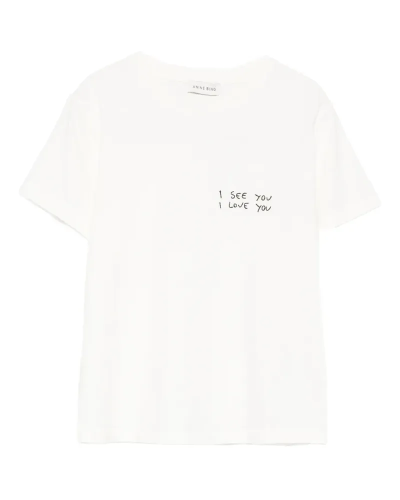 Anine Bing Shelley short-sleeve T-shirt - Nude Nude