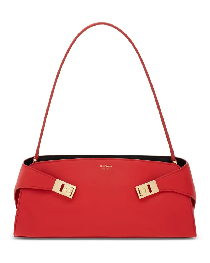 Ferragamo Hug East-West-Tasche mit Gancini-Schild - Rot Rot