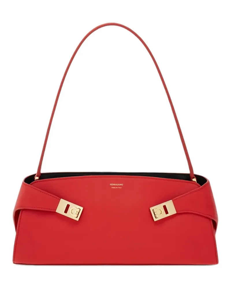 Ferragamo Hug East-West-Tasche mit Gancini-Schild - Rot Rot