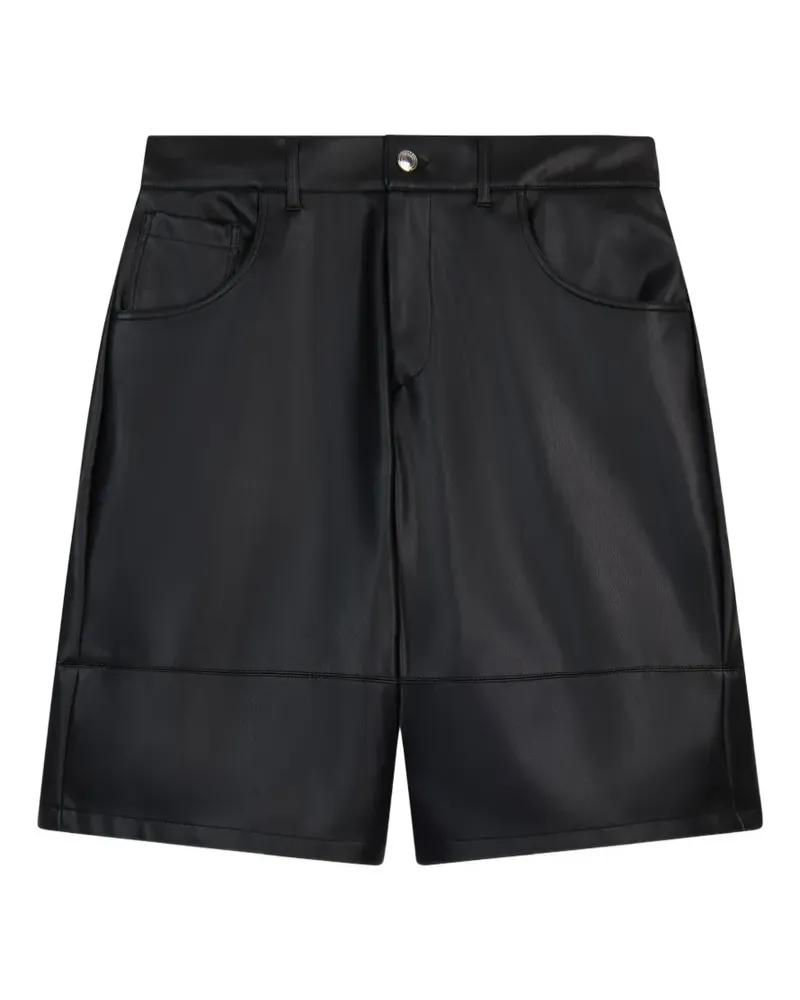 GCDS faux-leather five-pocket shorts - Schwarz Schwarz