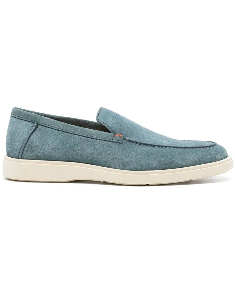Santoni Loafer aus Wildleder mit mandelförmiger Kappe - Blau Blau