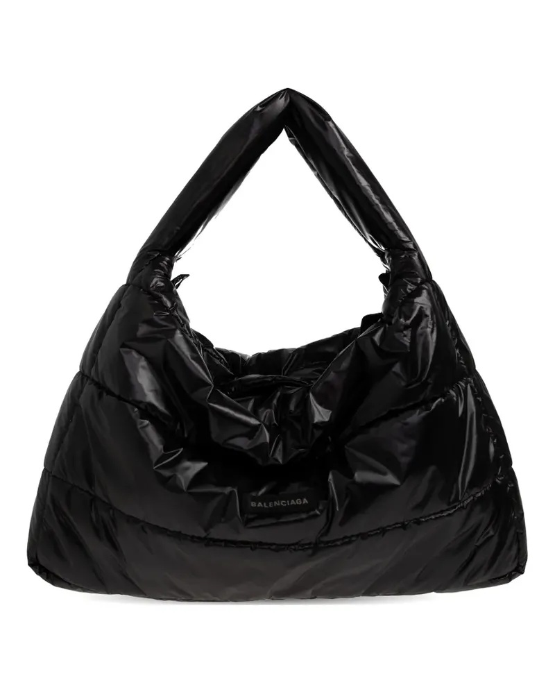 Balenciaga Mittelgroßer Logo-Patch vorne Tote Bag - Schwarz Schwarz