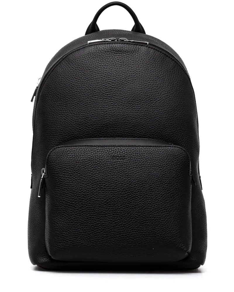 HUGO BOSS Rucksack aus strukturiertem Leder - Schwarz Schwarz