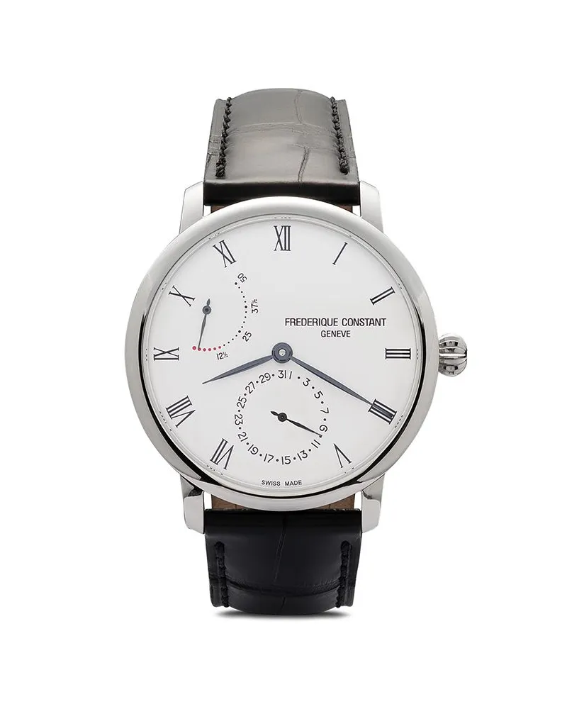 Frédérique Constant Slimline Power Reserve' Armbanduhr, 40mm - Weiß Weiß