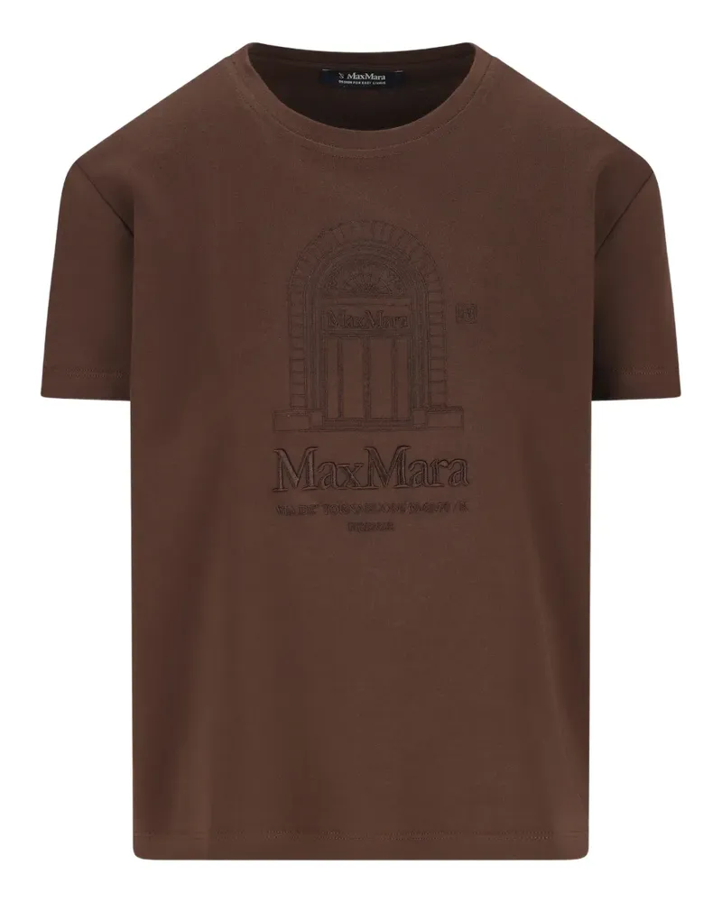 Max Mara Max Mara print-logo T-shirt - Braun Braun