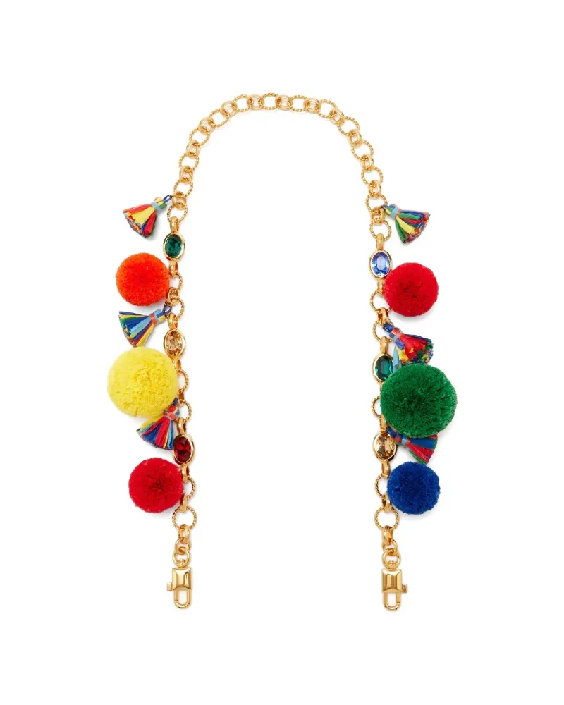 Dolce & Gabbana pom-pom tassel-detail shoulder strap - Gold Gold