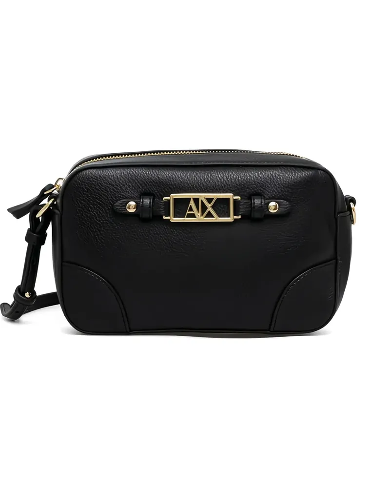 Armani Exchange logo-plaque cross body bag - Schwarz Schwarz