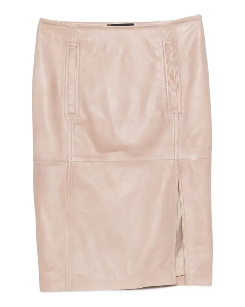 Pinko leather midi skirt - Grau Grau