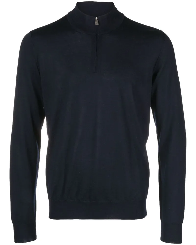 Corneliani Pullover mit Reißverschluss Blau