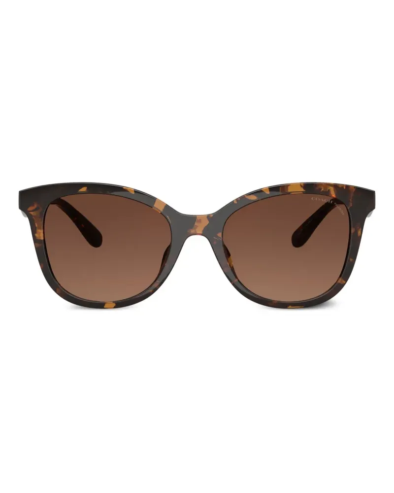 Coach Sonnenbrille mit Logo-Schild - Braun Braun