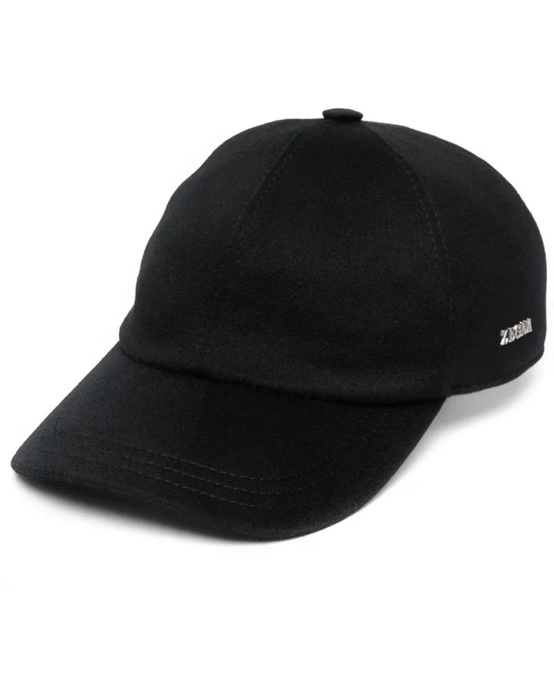 Ermenegildo Zegna Baseballkappe mit Logo-Schild - Schwarz Schwarz