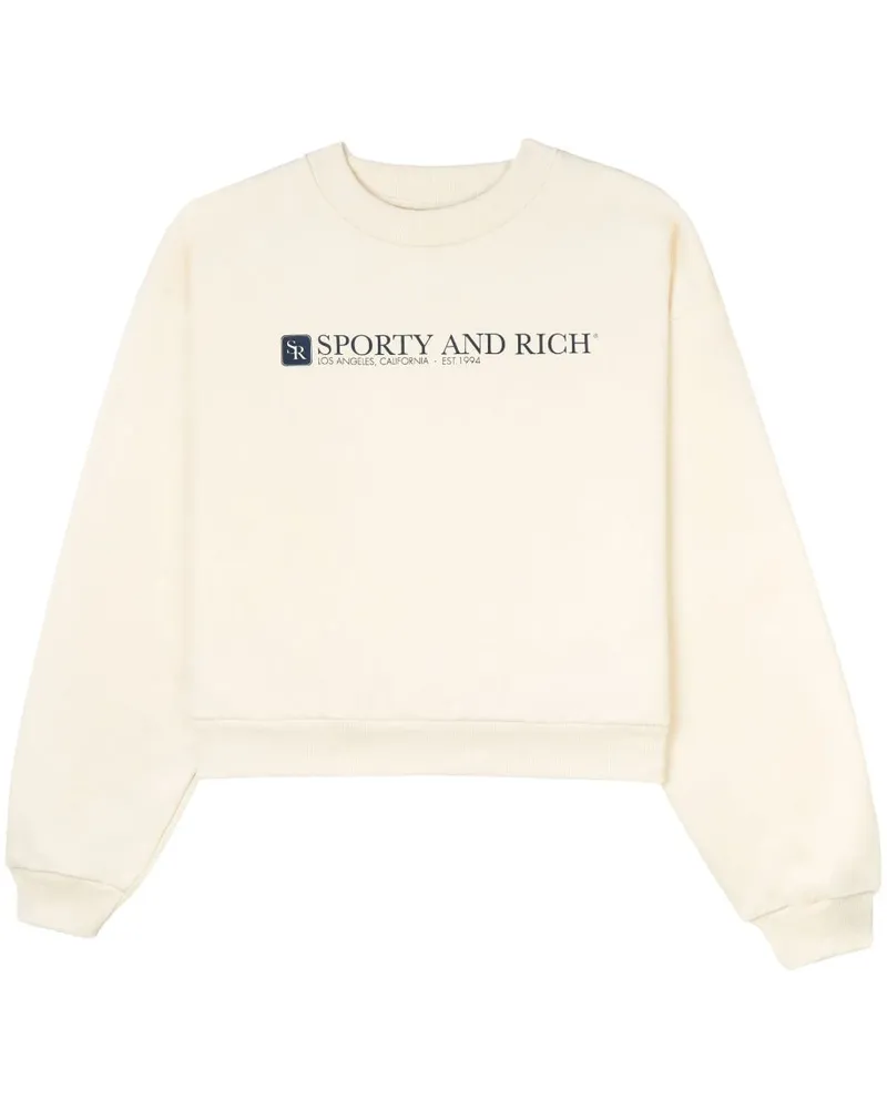 SPORTY & RICH Cropped-Sweatshirt mit Logo-Print Nude