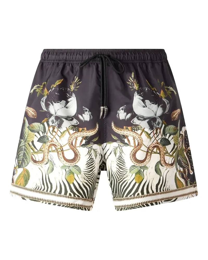 Roberto Cavalli Jungle Serpent Badeshorts - Schwarz Schwarz