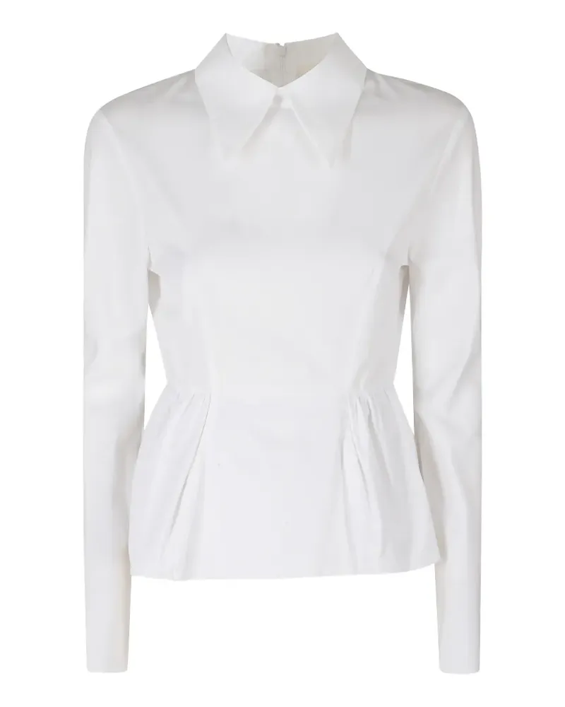TELA peplum-hem pointed-collar top - Weiß Weiß