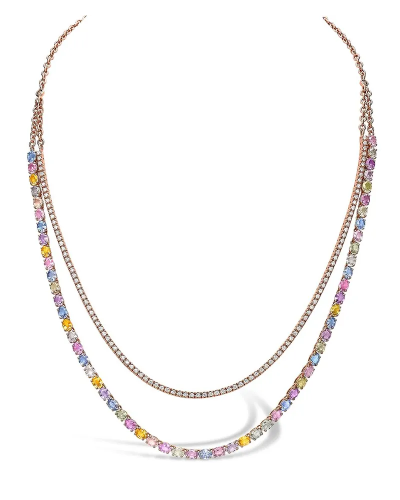 Pragnell 18kt 'Rainbow' Rotgoldhalskette Rosa