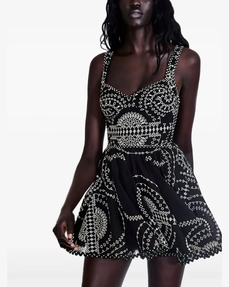 Charo Ruiz Birdie Minikleid - Schwarz Schwarz