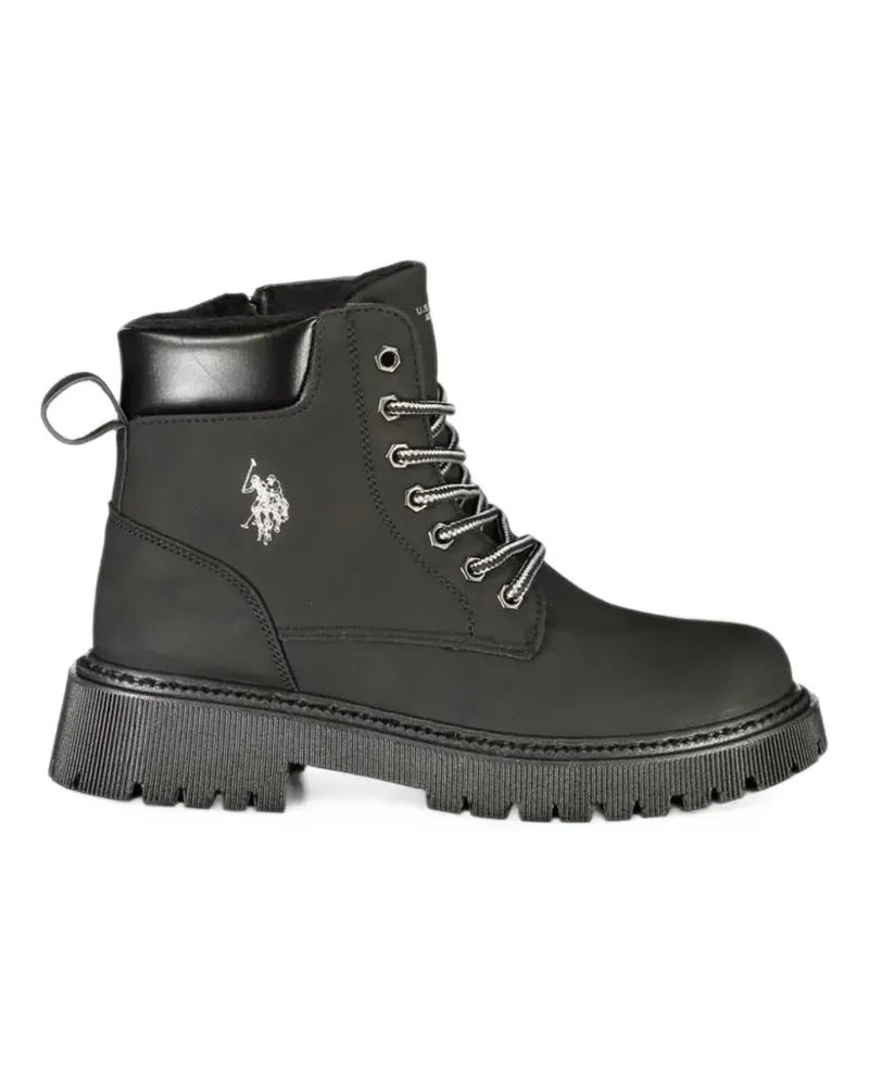 Ralph Lauren logo-embroidered lace-up ankle boots - Schwarz Schwarz