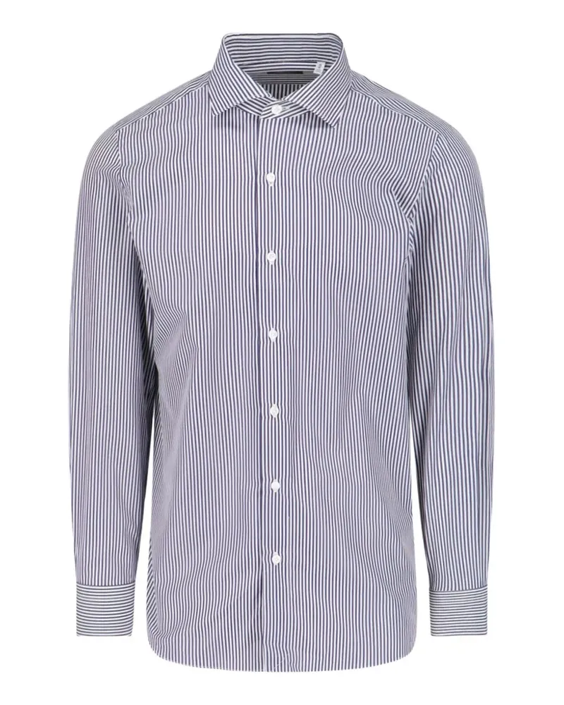 Finamore 1925 Gestreiftes Hemd - Blau Blau