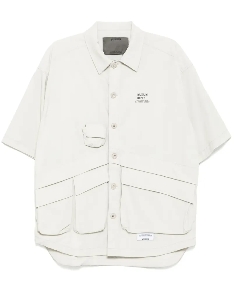 Musium Div. Hemd mit Logo-Print Grau