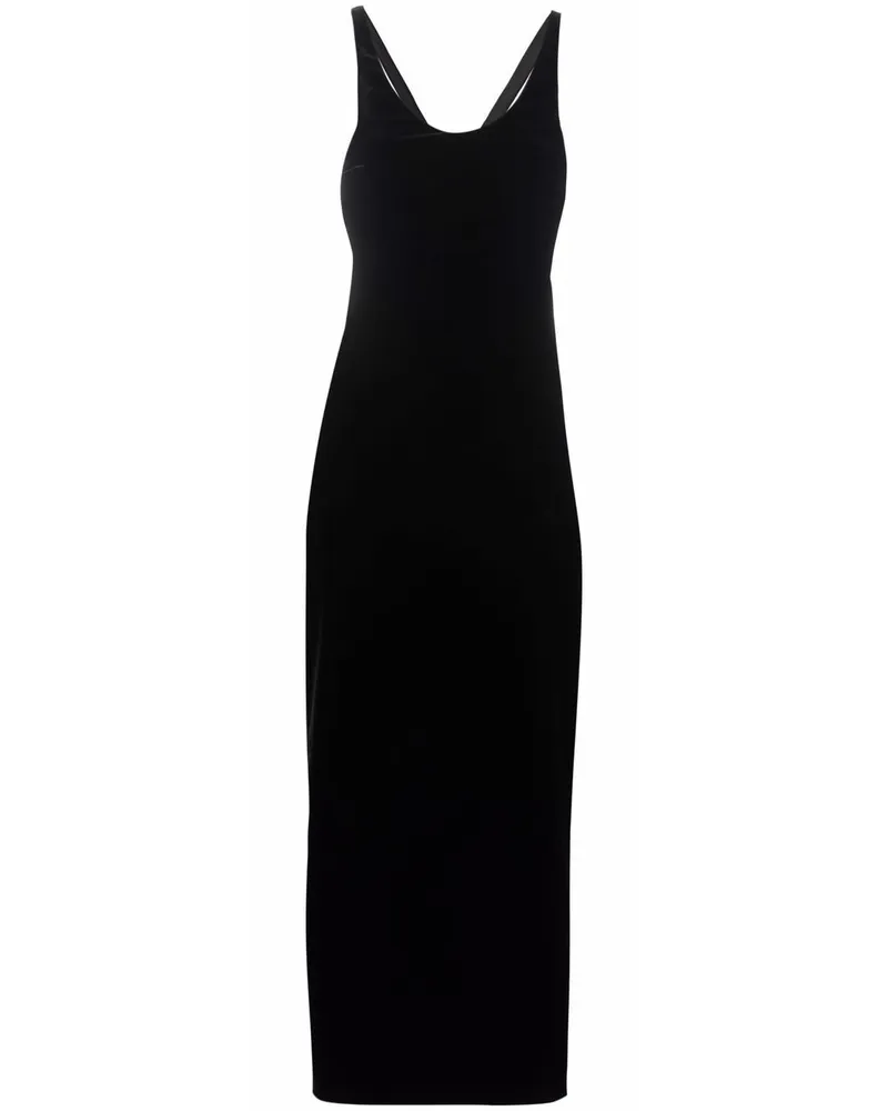 Saint Laurent Seidenkleid mit Cut-Outs - Schwarz Schwarz