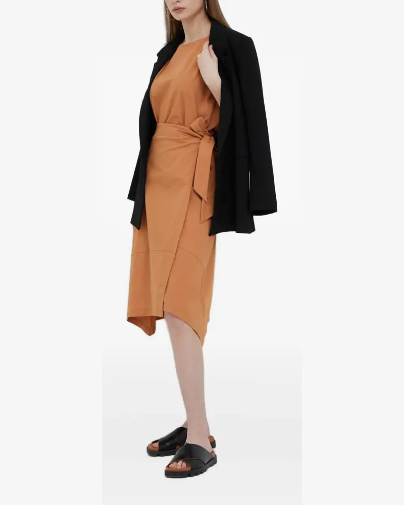 DKNY Midirock mit Bindedetail - Orange Orange