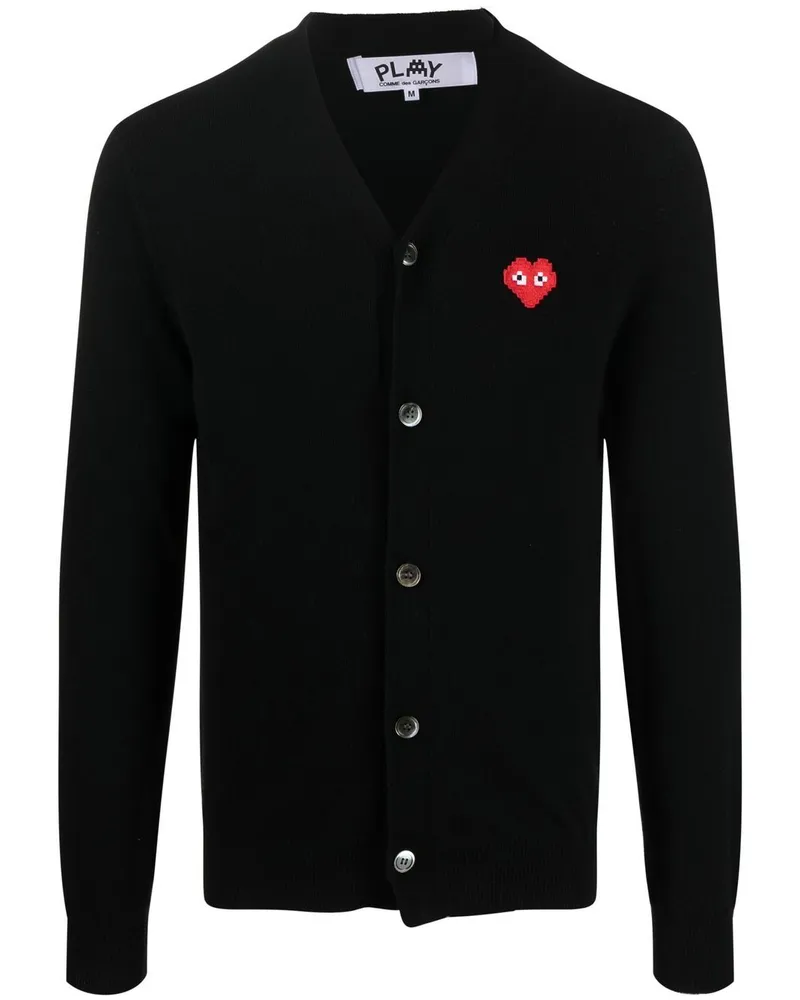 Comme des Garçons Fein gestrickter Cardigan - Schwarz Schwarz