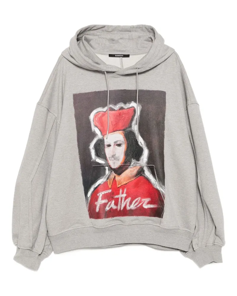 SONGZIO Hoodie mit grafischem Print - Grau Grau