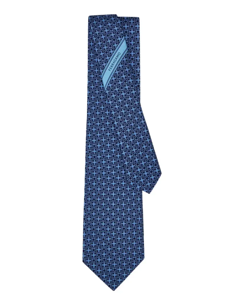 Ferragamo Seidenkrawatte mit Rautenmuster - Blau Blau
