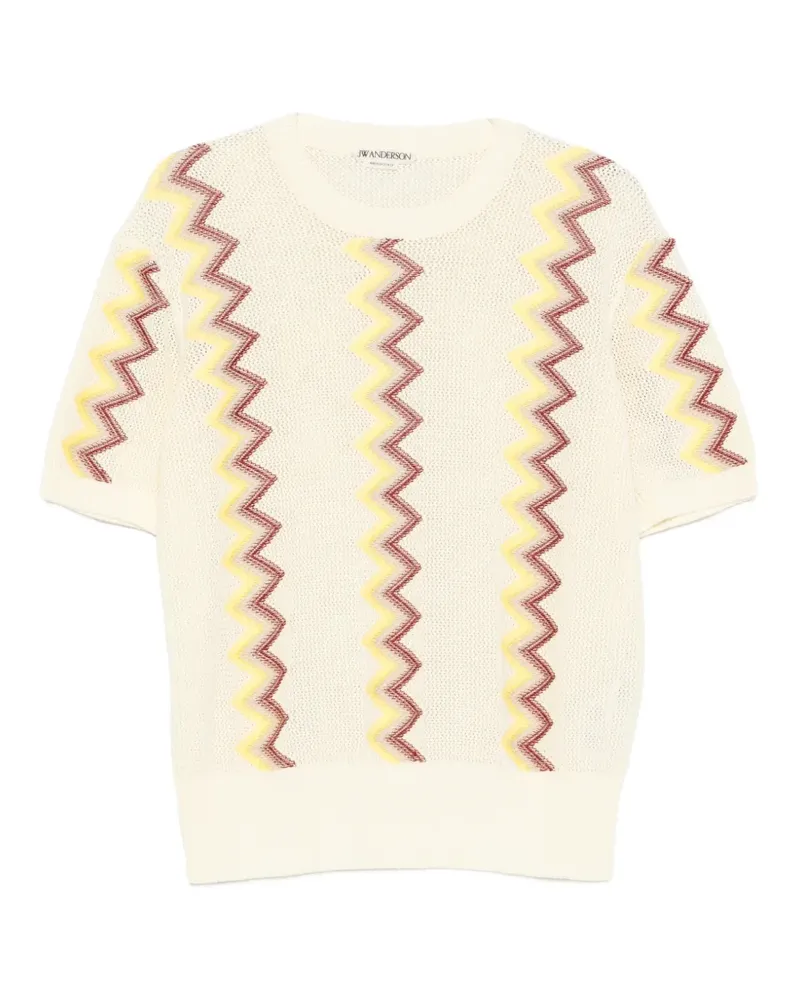 Lanvin T-Shirt mit Zickzackmuster - Nude Nude