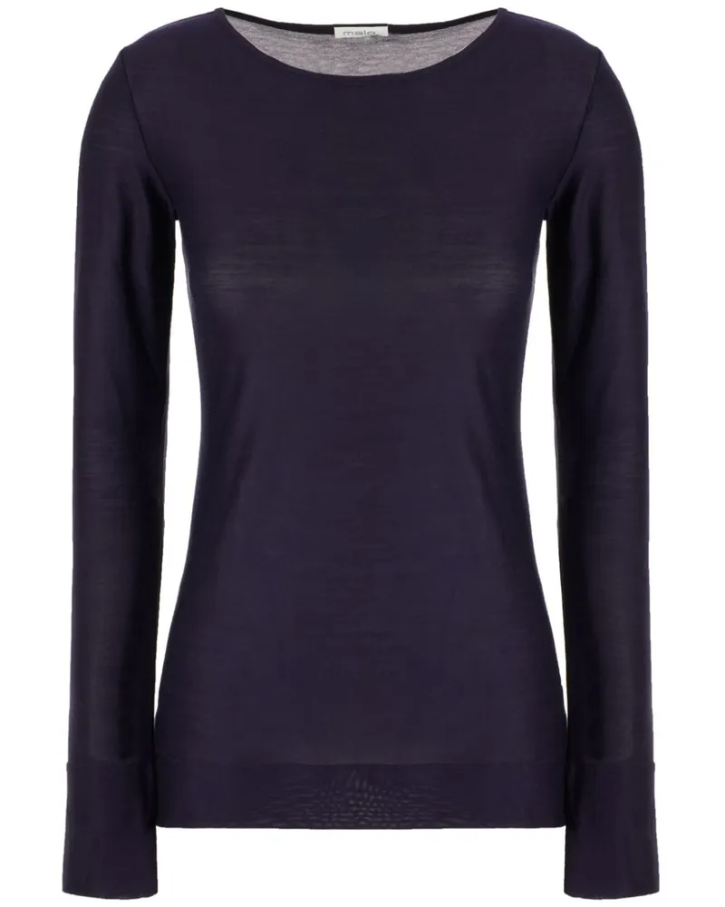 Malo T-Shirt aus Seide - Blau Blau
