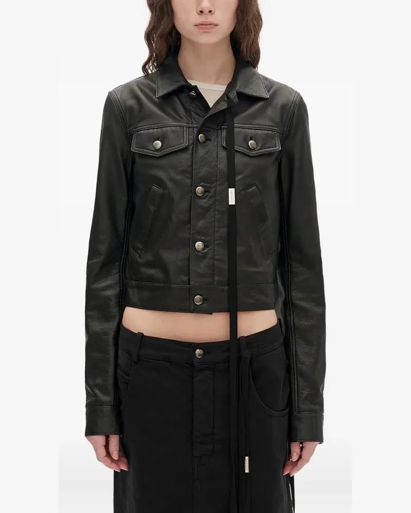 Ann Demeulemeester structured leather jacket - 099 BLACK 099