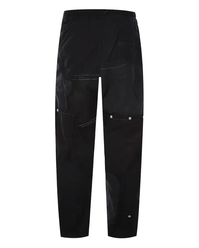 BY WALID Gerade Hose im Patchwork-Look - Schwarz Schwarz