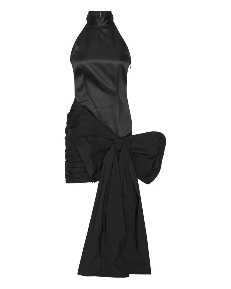 ROTATE Birger Christensen Neckholder-Kleid mit Schleifendetail - Schwarz Schwarz