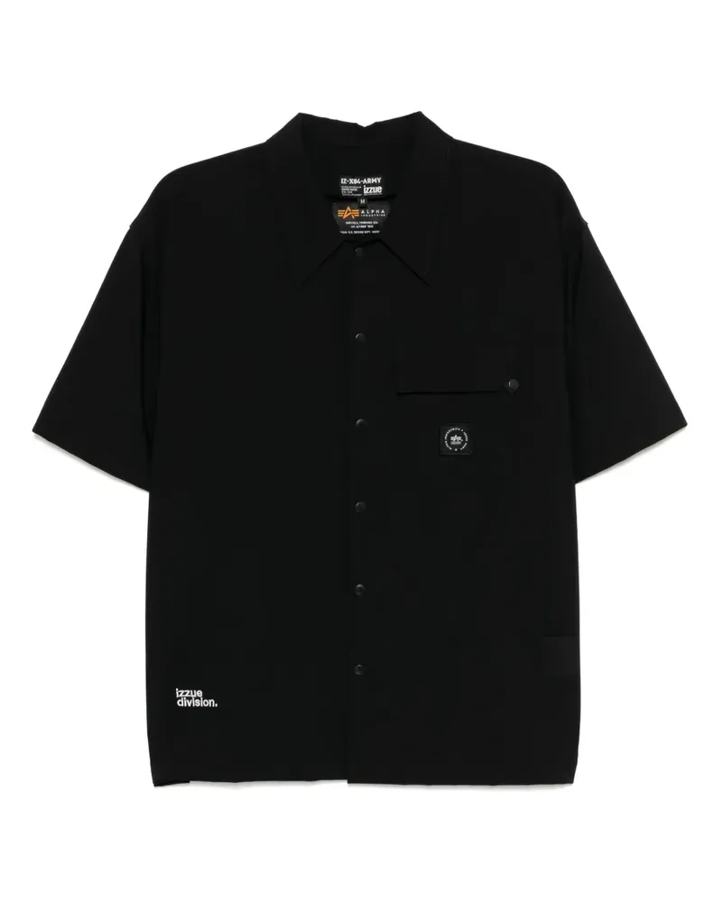 Izzue Hemd mit Logo-Patch - Schwarz Schwarz