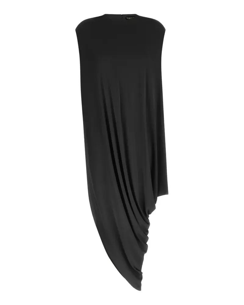 Tom Ford Impossible asymmetric draped top - Schwarz Schwarz