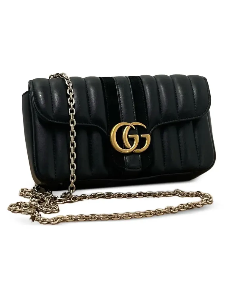 Gucci Kleine Jetset GG Marmont Umhängetasche - Schwarz Schwarz