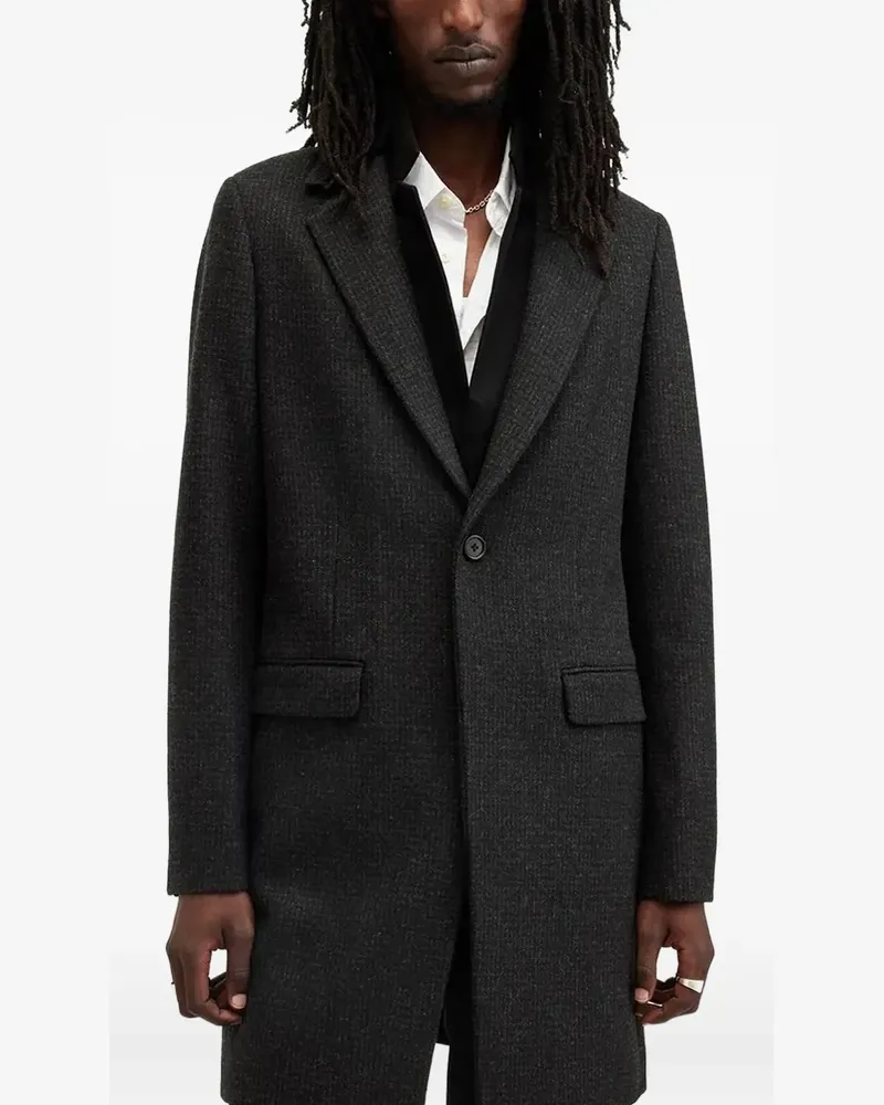 AllSaints Einreihiger Wixx Mantel - Schwarz Schwarz