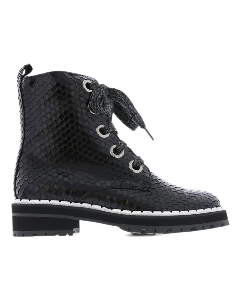 Pertini python-print lace-up ankle boots - Schwarz Schwarz