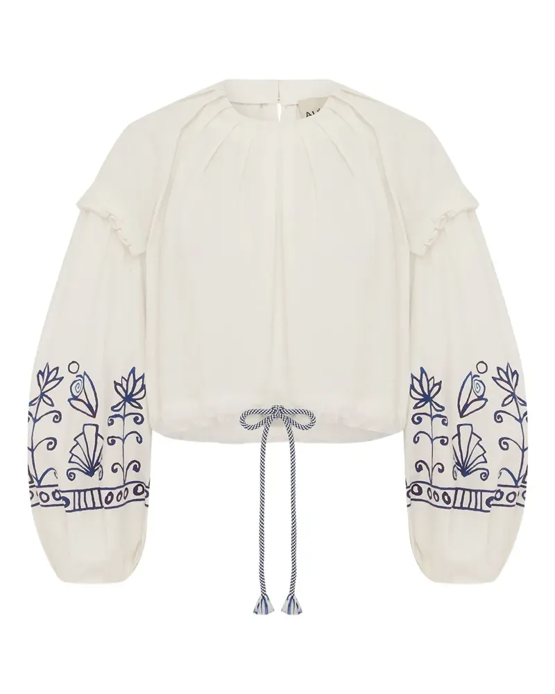 ALEMAIS Leela ruffled floral top - Nude Nude