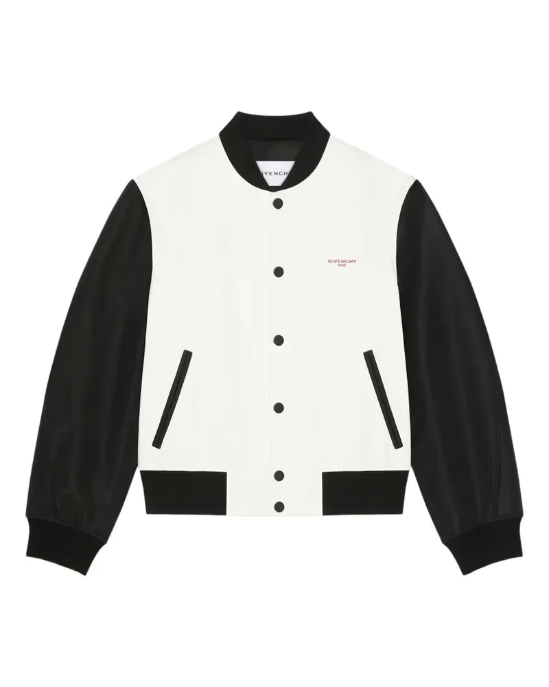 Givenchy Blouson aus Bi-Material mit Foto-Negativ-Print - Weiß Weiß