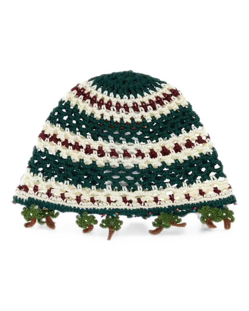 Alanui embroidered crochet beanie hat - Grün Grün