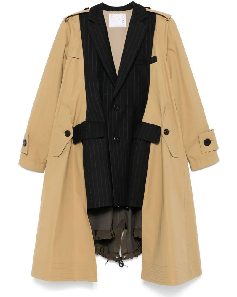 Sacai Trenchcoat mit Einsatz - Braun Braun