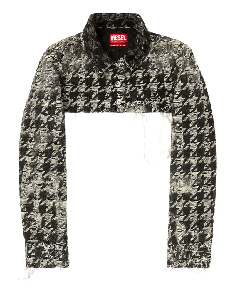Diesel Jeans-Bolero mit Hahnentrittmuster - Schwarz Schwarz