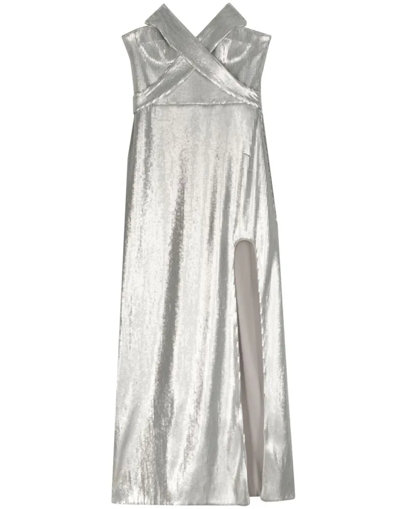 Genny Schulterfreie Robe mit Pailletten - Silber Silber