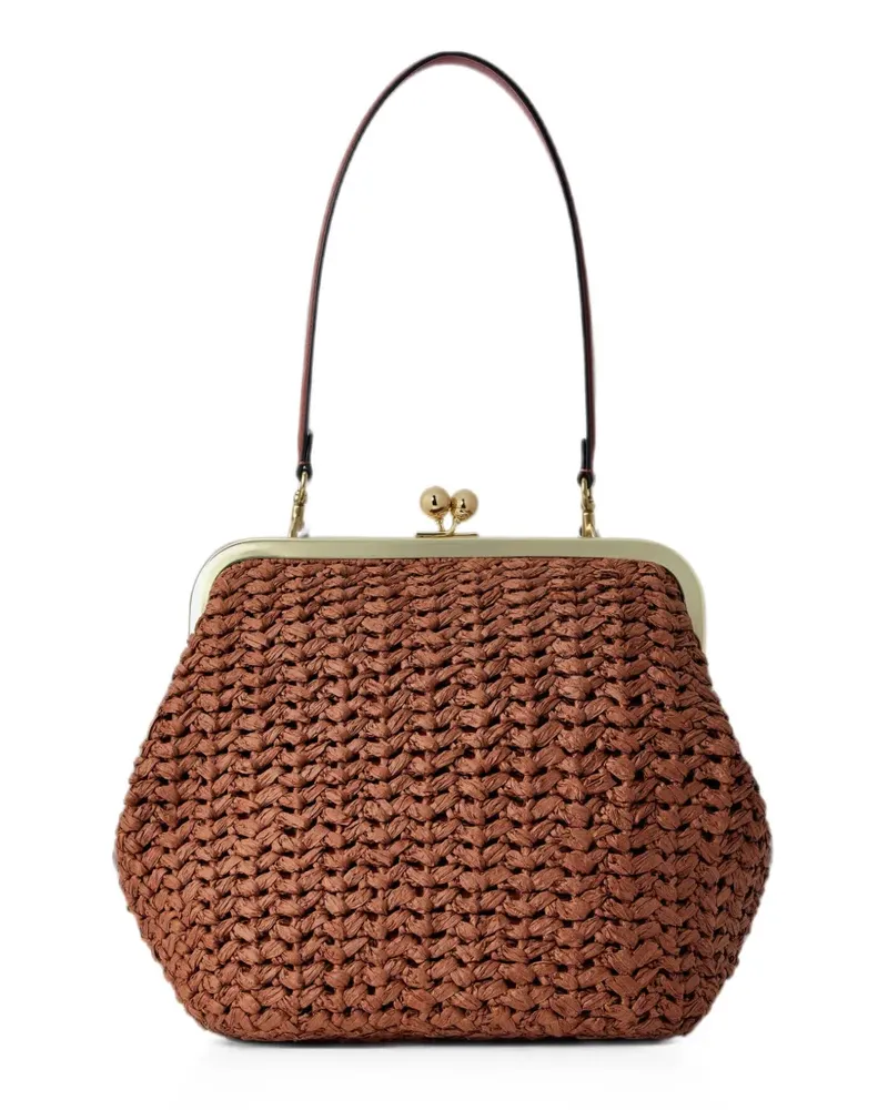 Coach woven-construction frame-closure clutch bag - Braun Braun