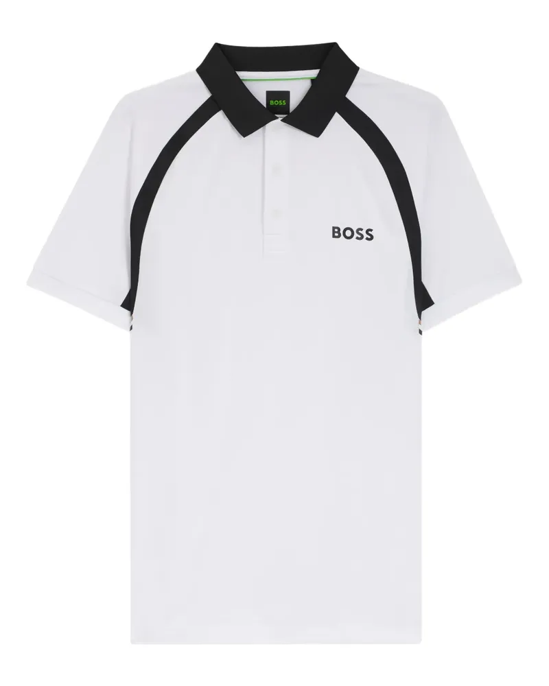 HUGO BOSS Poloshirt mit Kontrasteinsatz - Weiß Weiß