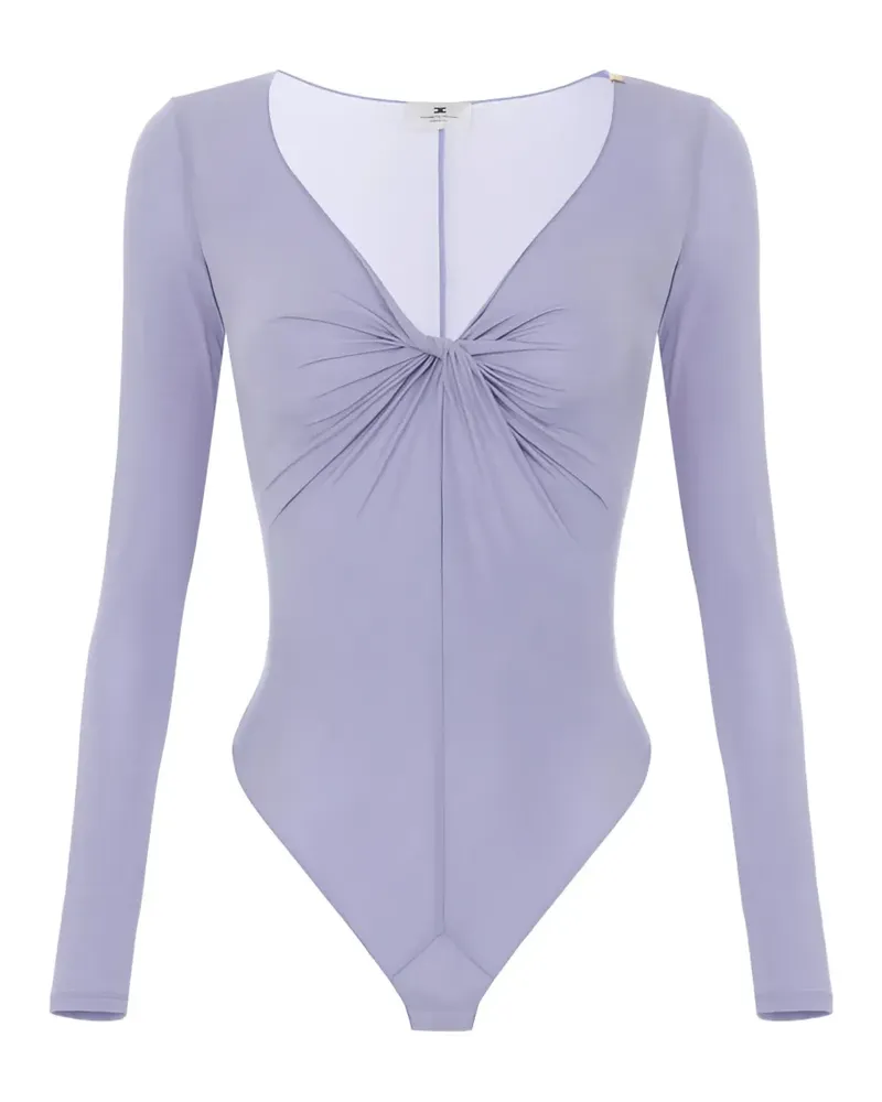 Elisabetta Franchi knot-detail draped bodysuit - Violett Violett