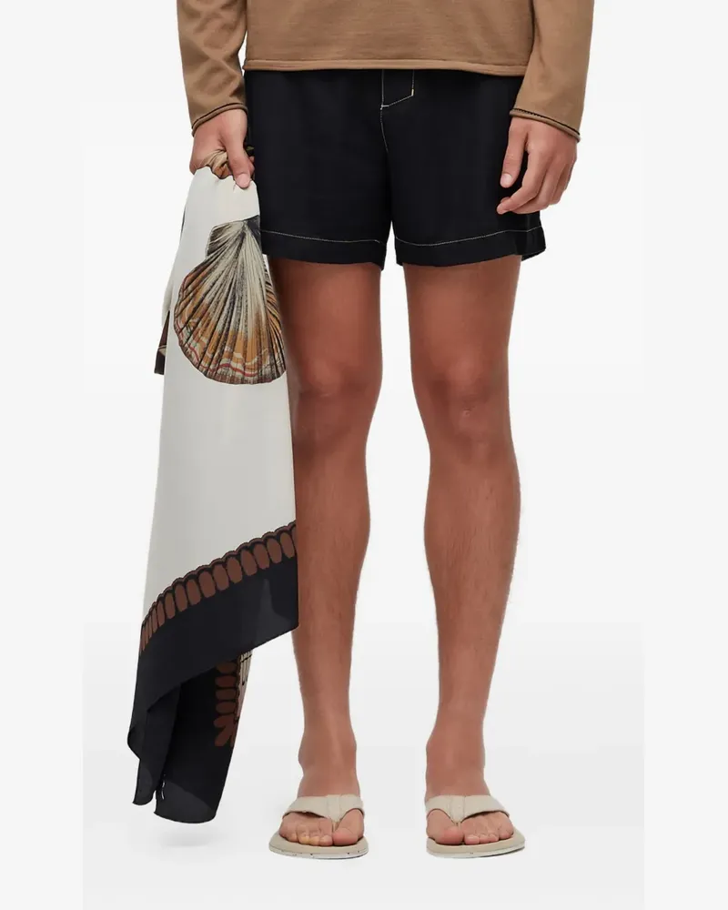 Osklen Leinenshorts mit eingefasster Tasche - Schwarz Schwarz