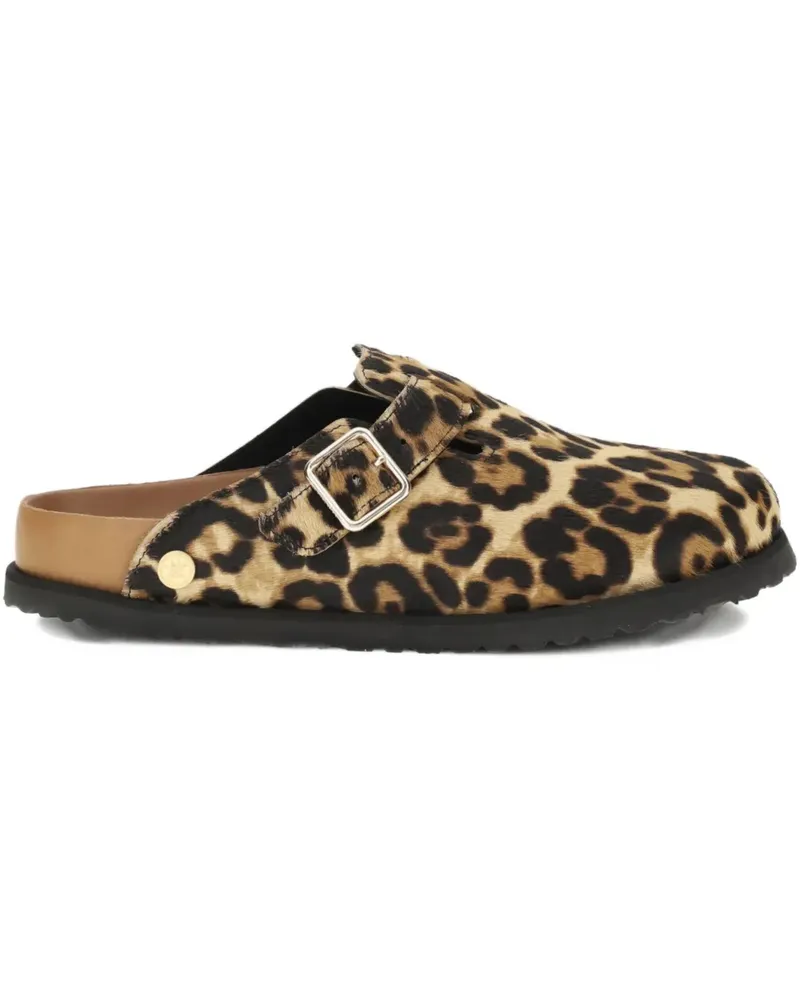 Birkenstock pony-hair buckled-detail mules - Braun Braun