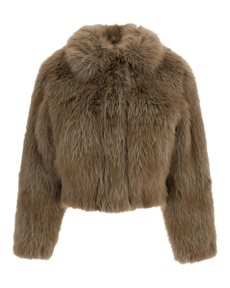 STAND Cropped-Mantel aus Faux Fur - Braun Braun